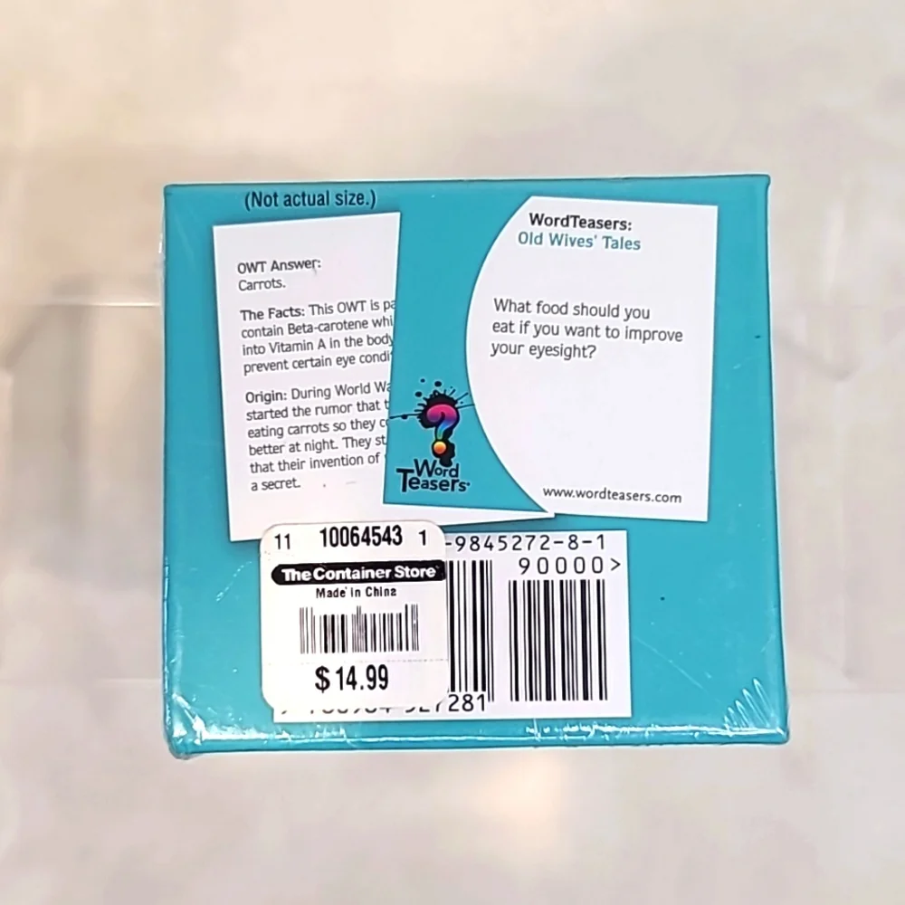 Word Teasers Old Wives' Tales Game Knowledge/Trivia Convo Game Adult/Kid NIB/NWT